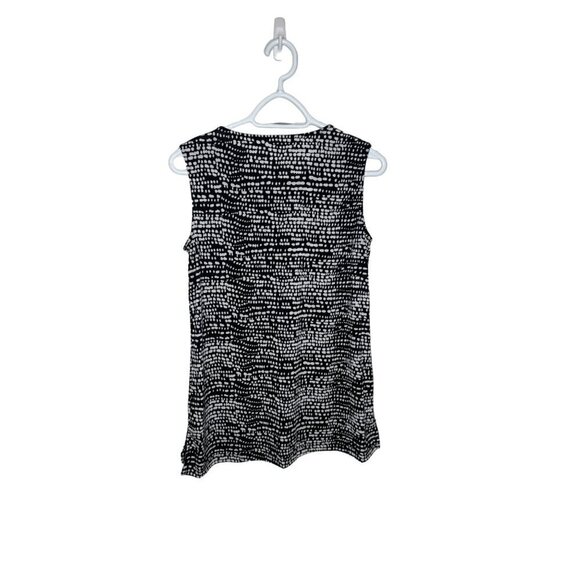 Liz Claiborne Career Dotted Pattern Sleeveless Blouse Black - Picture 3 of 3